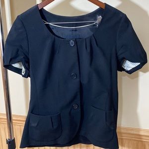 Banana republic puff sleeve fitted suiting top